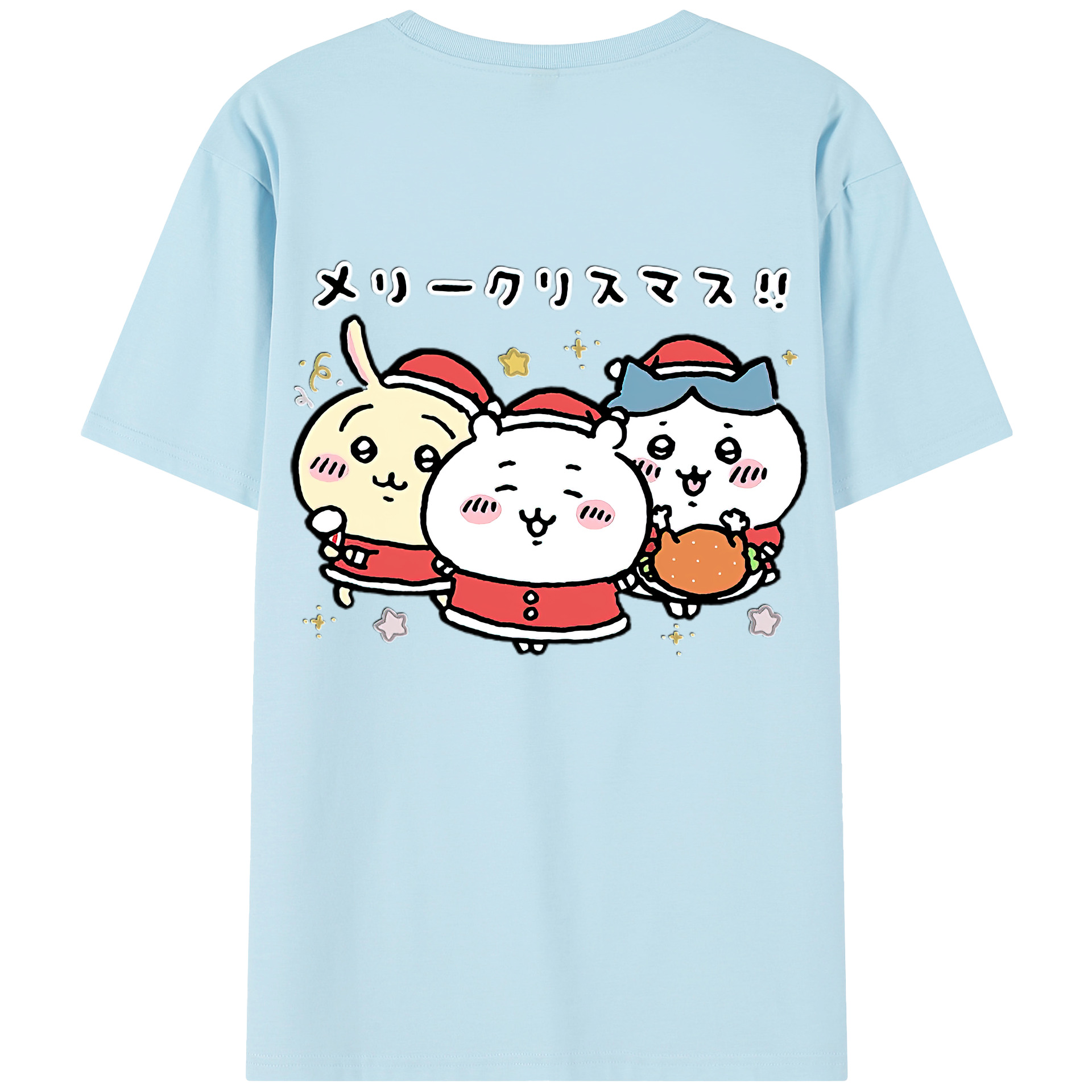 （画像用） ちいかわ ハチワレ Chii-kawa hachiware 綿100％半袖Tシャツ（背面プリント）